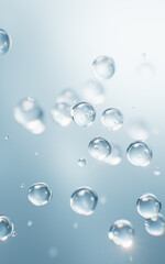 Blue liquid water bubbles background, 3d rendering.