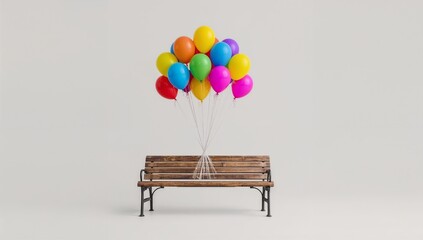 colorful balloons on a chair