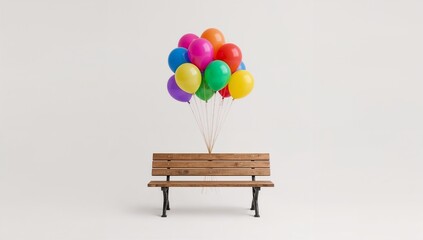 colorful balloons on a chair