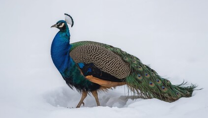 peacock with feathers