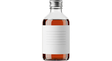 Isolated Glass Bottle with Blank Label