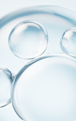 Blue liquid water bubbles background, 3d rendering.