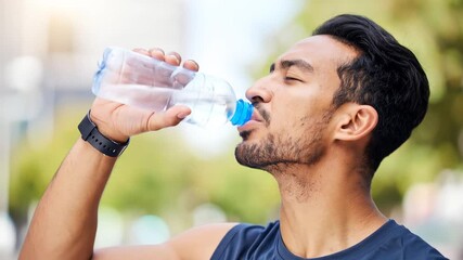 Man drinking water outdoors (1) - Powered by Adobe