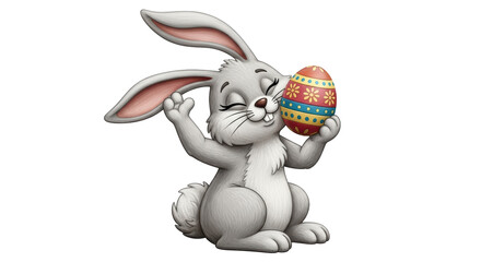 Isolated Easter Bunny With Egg