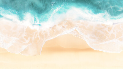 Obraz premium Ocean Waves on Sandy Beach Aerial Background 