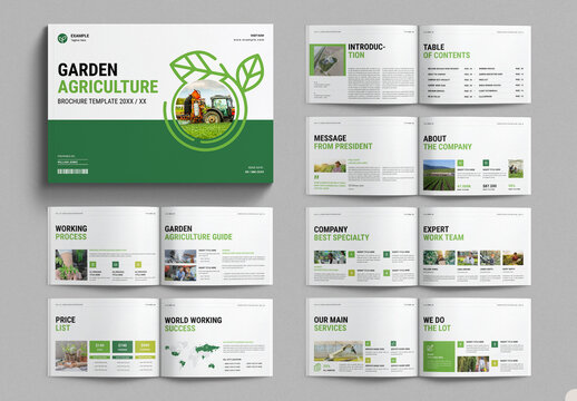 Agriculture Garden Brochure Template Landscape
