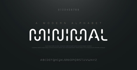 Abstract modern minimal alphabet fonts. Typography sport, technology, fashion, digital, future creative logo square design font. vector illustration