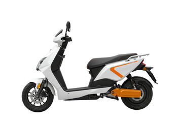 Obraz premium Isolated electric scooter showcasing modern design, sustainable transportation and clean energy
