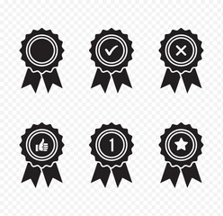 Approved or certified medal icon in a flat design. Rosette icon. Award vector. Approved certified icon. Certified seal icon. eps 10 