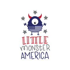 Patriotic Little Monster Graphic