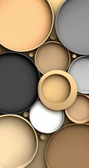 Overlapping circles in neutral shades, creating a layered, modern design