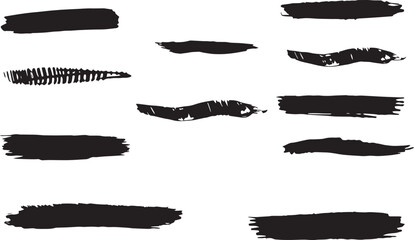 Set paint, ink brush, brush strokes, brushes, lines,  grungy.  Brushes collection