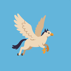 Gryphon Flying Freely in the Sky with Spread Wings and Determined Look