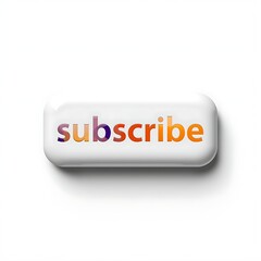 Colorful subscribe button on white background