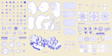 Keuken spatwand met foto Beige Park plant in top view  © marinadreams