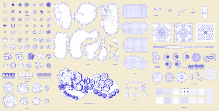 Park plant in top view