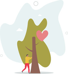 love for nature and plants. concept of ecology and people.life and employment of people.