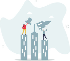 Sustainable communities and environmental house building.Using green materials for new real estate.life and employment of people.