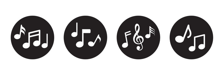 Music notes icon set group musical notes  abstract music .  eps 10 