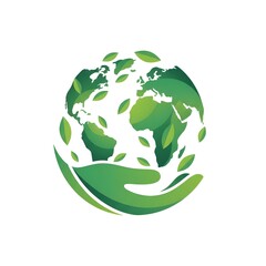 Green earth globe with recycle symbol representing eco friendly world and environmental conservation concept