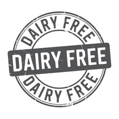 Circular dairy free stamp with distressed texture