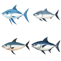 Fototapeta premium Tuna in a vector style, isolated white background