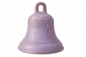 Purple bell featuring a decorative pattern, isolated on a transparent background, perfect for various design projects