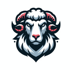 Vector image of angry sheep head logo