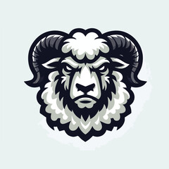 Fototapeta premium Vector image of angry sheep head logo