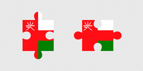 Obraz premium Puzzle Pieces with Oman Flag.