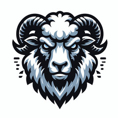  Vector image of angry sheep head logo