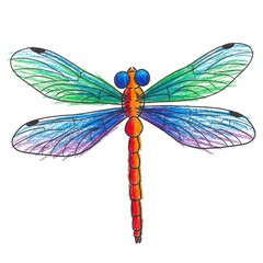 dragonfly on white background