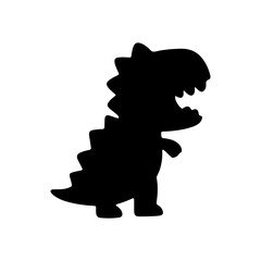 Cute dinosaur silhouette in a playful stance, showcasing delightful character and charm