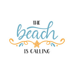 Whimsical beach-themed typography art: 