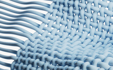 Obraz premium Blue wave cloth with microscopic detail, 3d rendering.