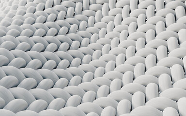 Obraz premium White wave cloth with microscopic detail, 3d rendering.