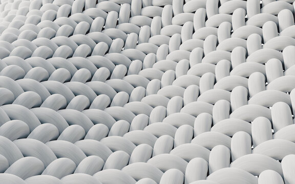 White wave cloth with microscopic detail, 3d rendering.