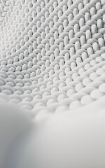 Fototapeta premium White wave cloth with microscopic detail, 3d rendering.
