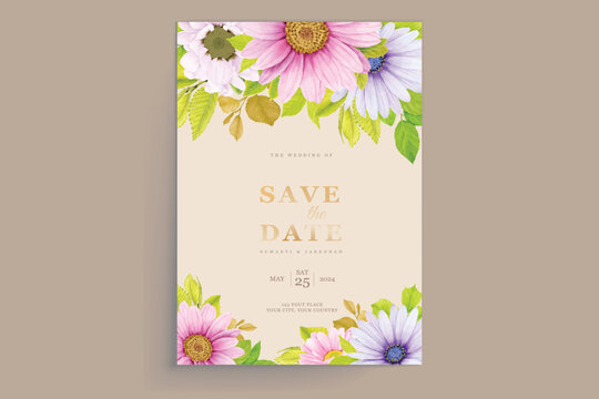 elegant floral wedding card set