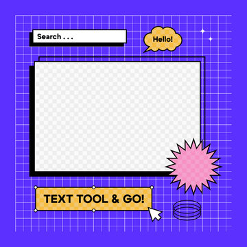 Interface with retro digital design elements
