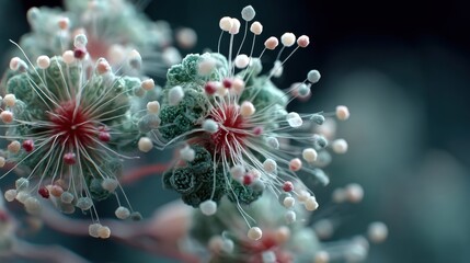 Close-up of intricate plant flowers showcasing vibrant colors and delicate structures in nature