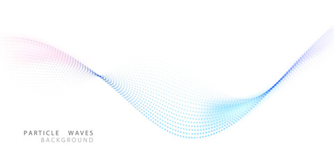 Abstract technology particle wave background. Modern design vector illustration.