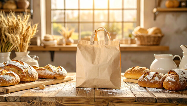 Rustic Bakery Bread Packaging Mockup
