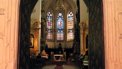 Obraz premium Tarnów, Poland. The Cathedral Basilica of the Nativity of the Blessed Virgin Mary (Polish: Bazylika katedralna Narodzenia Najświętszej Maryi Panny w Tarnowie)