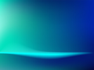 Blue-green gradient studio room, abstract background pattern, walls and floor reflect neon lights, dark tones and feel  speed of digital technology connected blue-green background. Future technology.