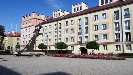 Naklejka premium Tarnów, Poland. The Monument to the Victims of Stalinism standing at the Victims of Stalinism Square