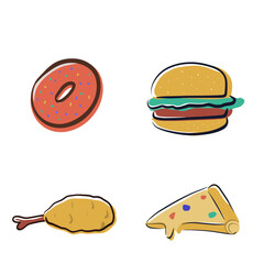 Vector design of tasty unhealthy junk food snack