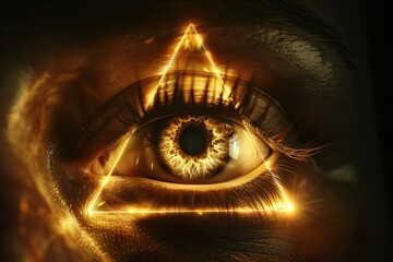 Masonic symbol of providence eye watching over humanity
