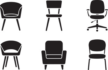 Low back chair icon silhouette vector illustration
