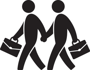 Men silhouette with shopping bag in hand isolated flat vector icon